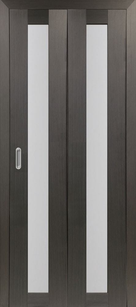 Дверь межкомнатная складная Оптима Порте Турин 501.2 (2 полотна), цвет венге, экошпон, стекло мателюкс